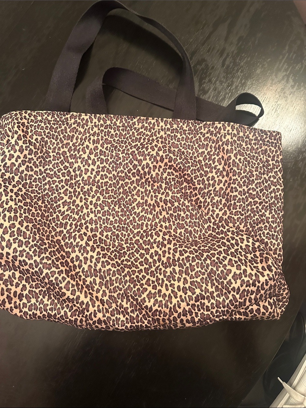 LE SPORTSAC VINTAGE Y2K CHEETAH PRINT XL TOTE NYLON WASHABLE W/ ZIP POCKET - Picture 4 of 7